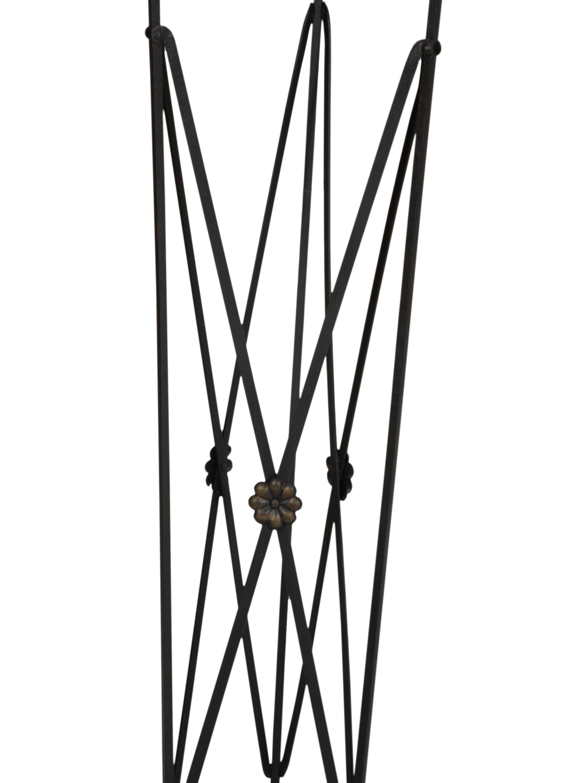A Pair of Neoclassical Style Marble Top Patinated Metal Athéniennes