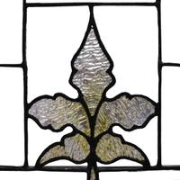 A Leaded Glass Window Attributed to 3rd Street Studios 26.25" W x .5" D x 69" H — United States, Circa 1900