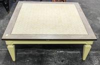 A Louis XVI Style Painted Low Table. Height 15 1/2 x width 38 x depth 38 inches.