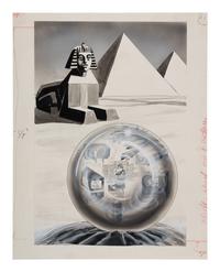PAUL, Frank R. (1884-1963). Original artwork for interior illustration from Forecast . 1952.