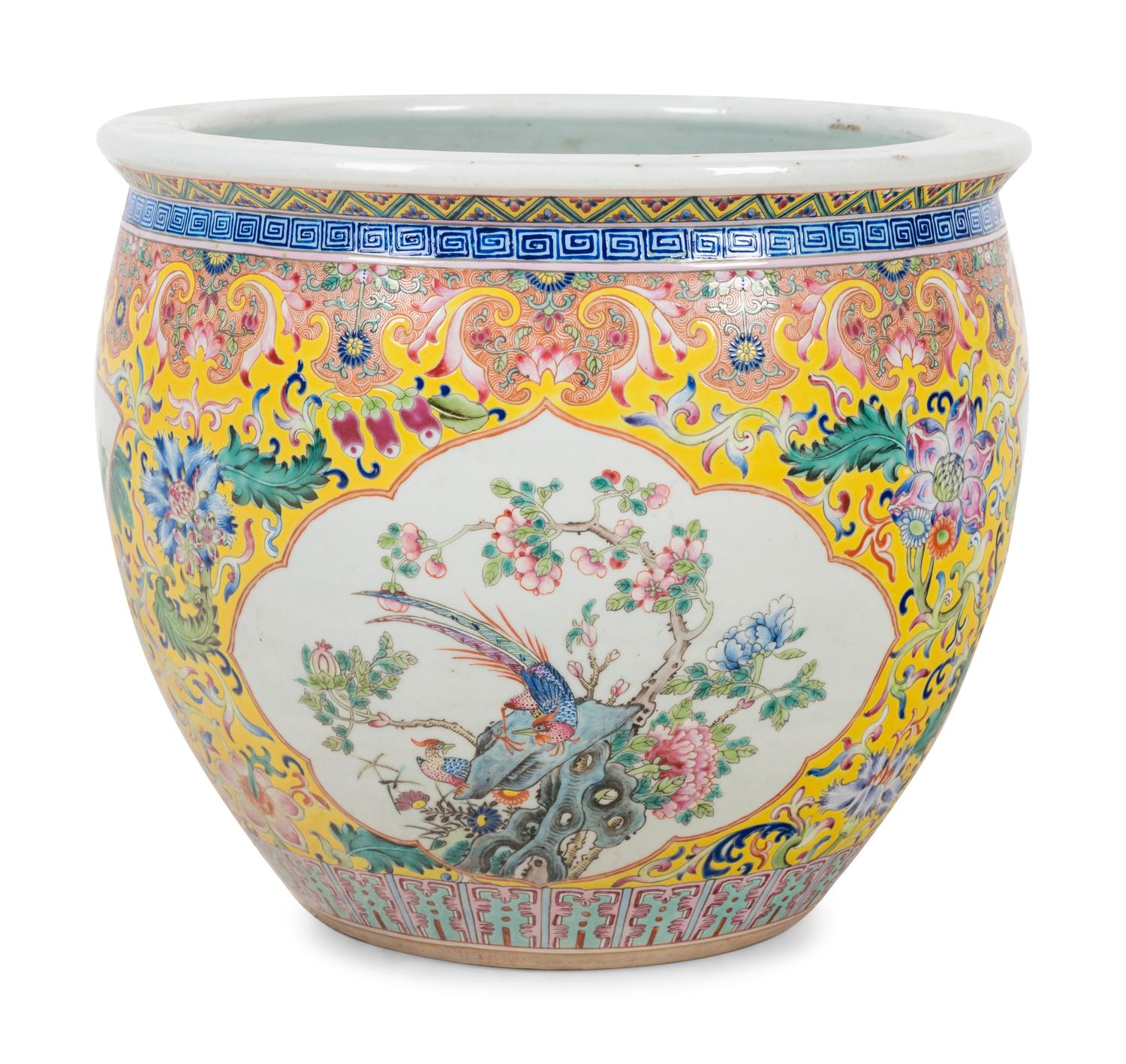 A Chinese Export Enameled Porcelain Jardinière