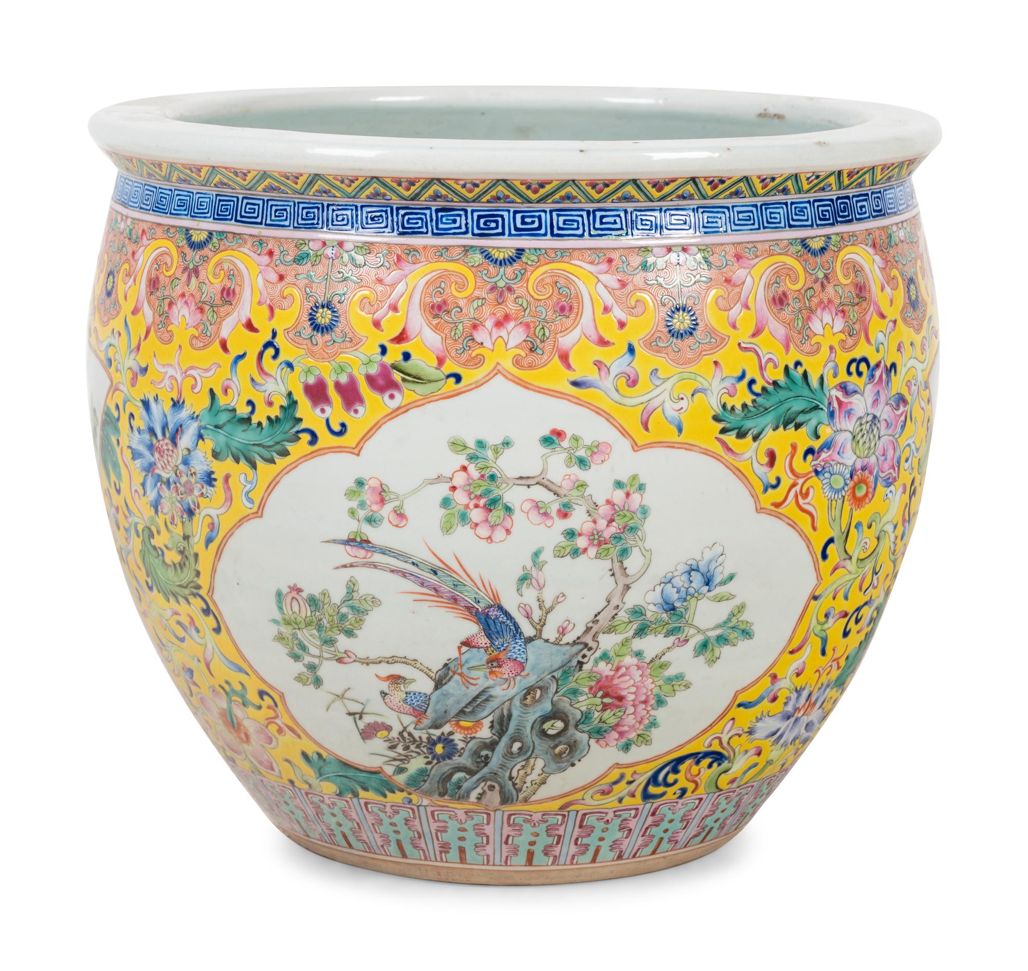 A Chinese Export Enameled Porcelain Jardinière