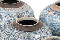 10 Chinese Blue and White Porcelain 'Foliate' Jars