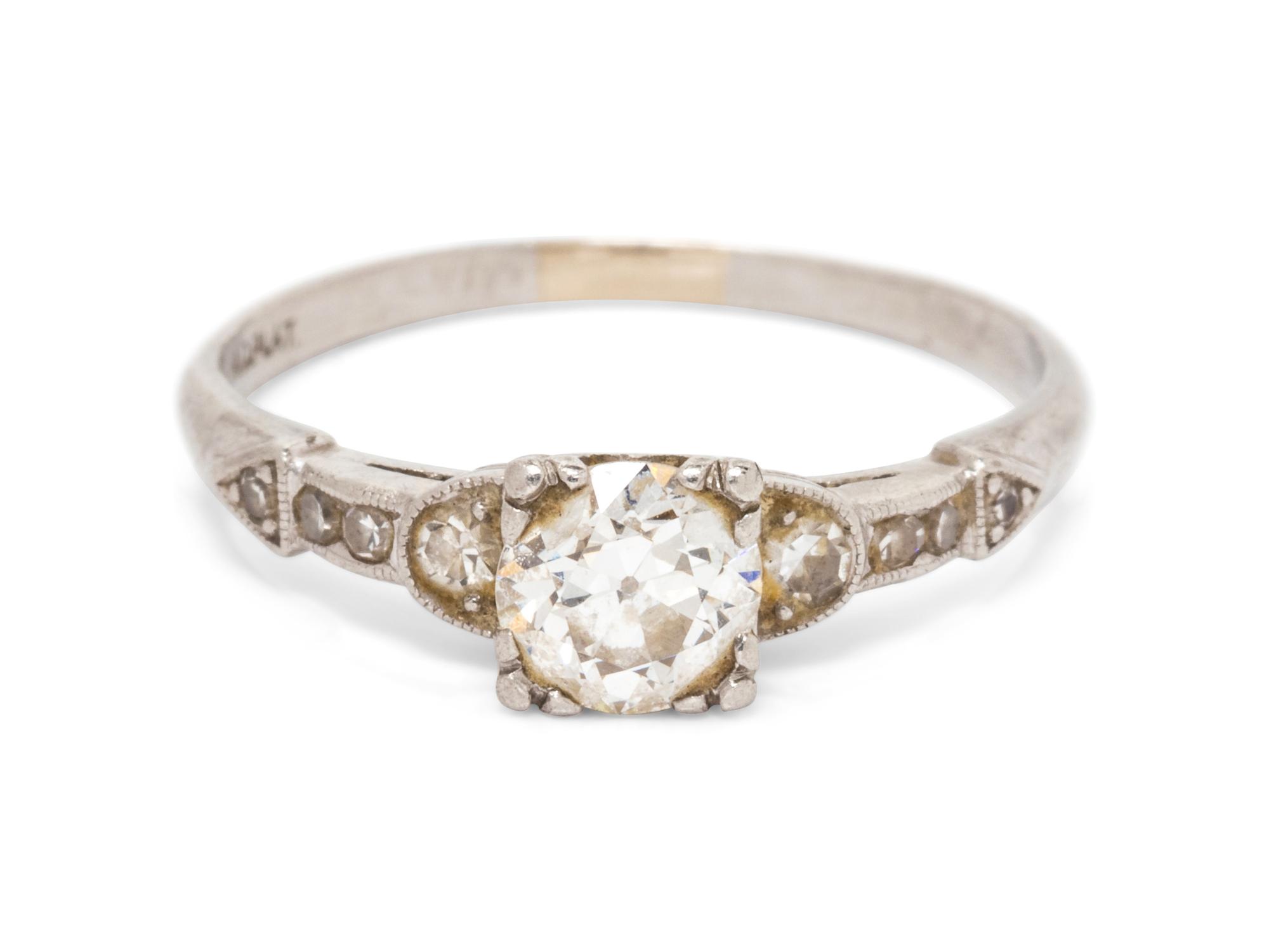 An Antique Platinum and Diamond Ring,