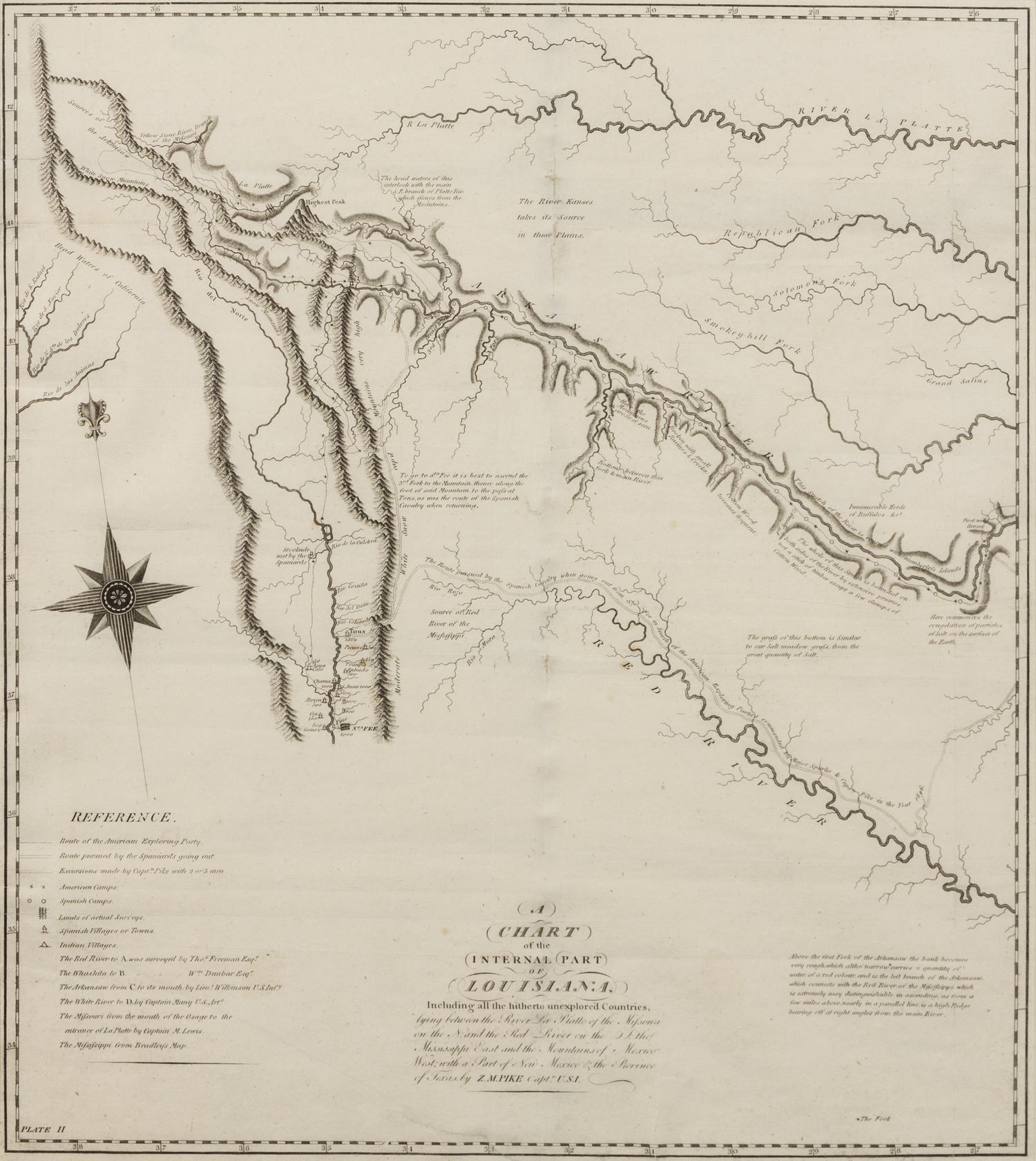 PIKE, Zebulon Montgomery, Major (1779-1813). A Chart of the Internal Part of Louisiana, Including All the Hitherto Unexplored Countries... [Philadelphia, 1810].