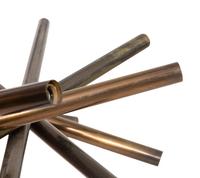 A Custom Modernist Brass Multi-Tube Chandelier