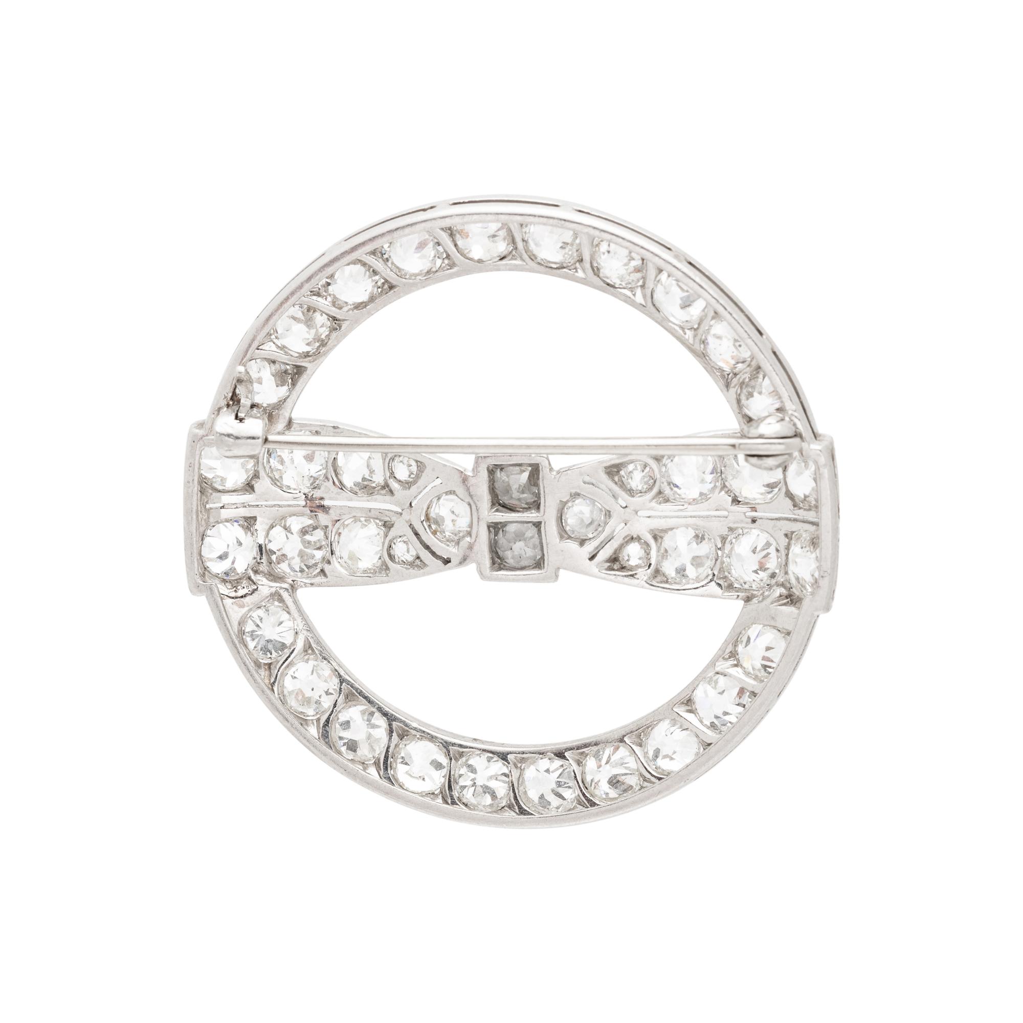 ANTIQUE, PLATINUM AND DIAMOND BROOCH