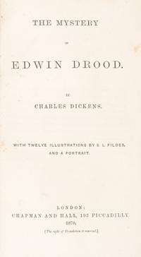 DICKENS, CHARLES. The Mystery of Edwin Drood. Lon, 1870. 1st ed., from parts. w/Master Humphrey..Lon, 1840-41. 3v. 1st ed, fr. parts.