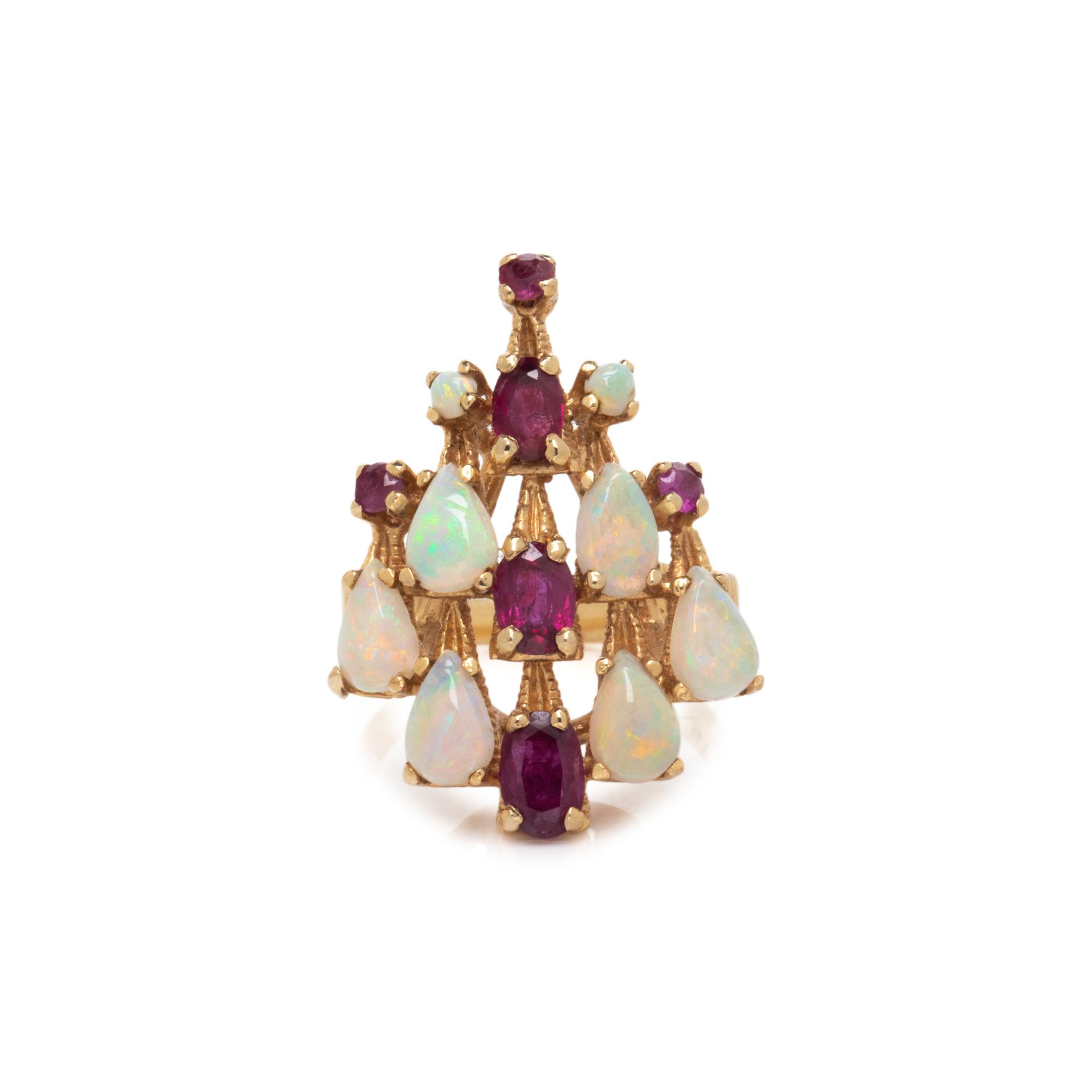 RUBY AND OPAL RING