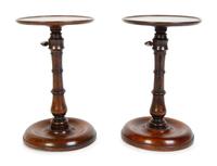 A Pair of Regency Rosewood Telescoping Candle Stands — 19TH CENTURY