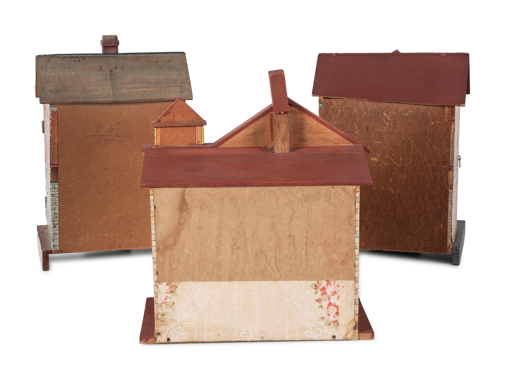 Three R. Bliss Manufacturing Dollhouses