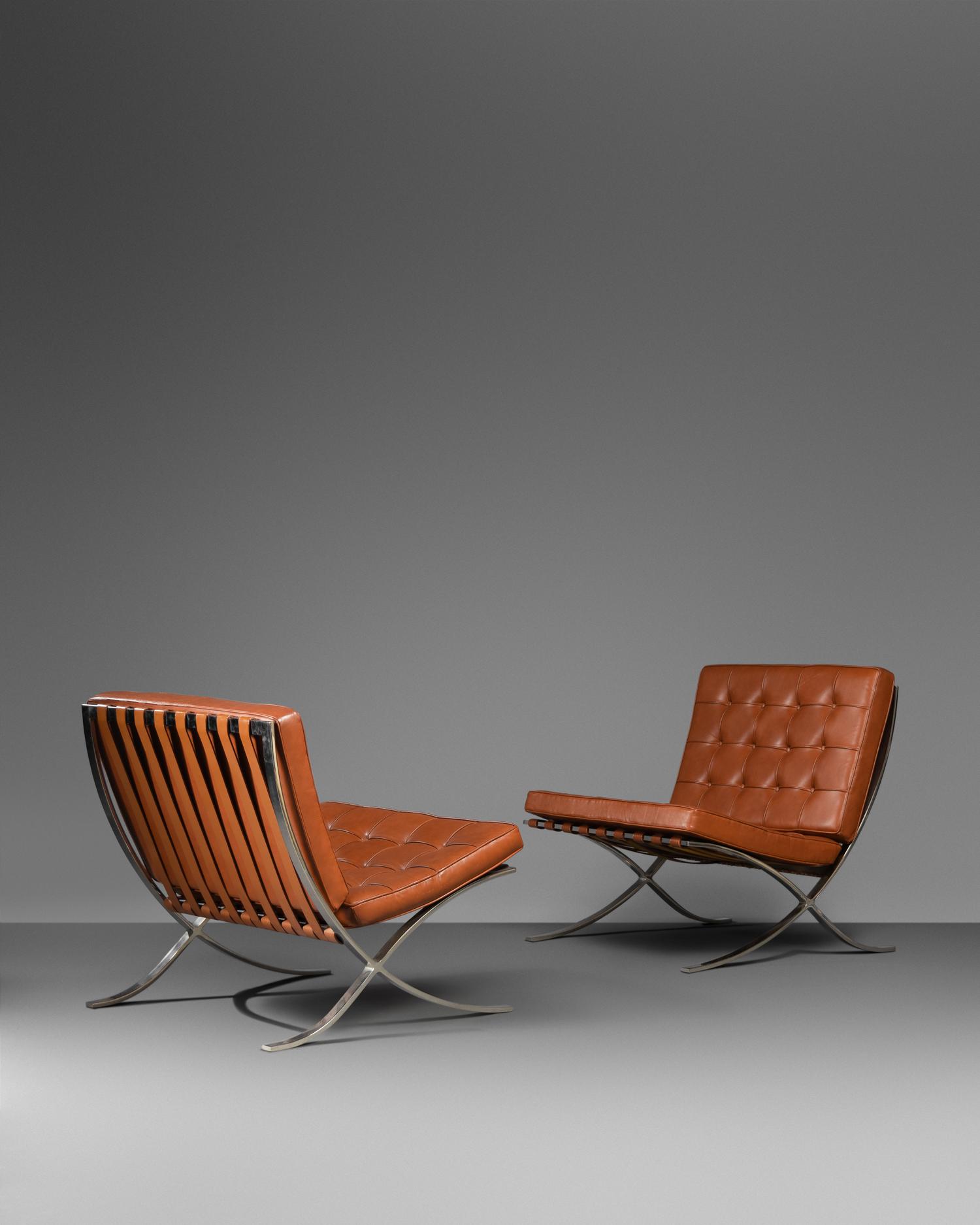 Pair of Barcelona Lounge Chairs, Gerald R. Griffith, Chicago, USA