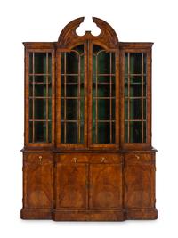 A George II Walnut Breakfront Bookcase