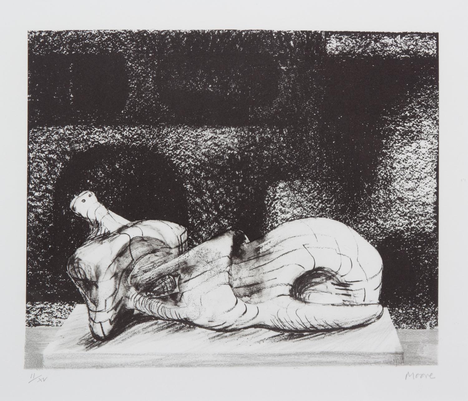 Henry Moore, (British, 1898-1986), Reclining Figure Architectural Background III, 1977