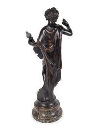 A Continental Patinated Bronze Figure of a Satyr Violinist — 20TH CENTURY