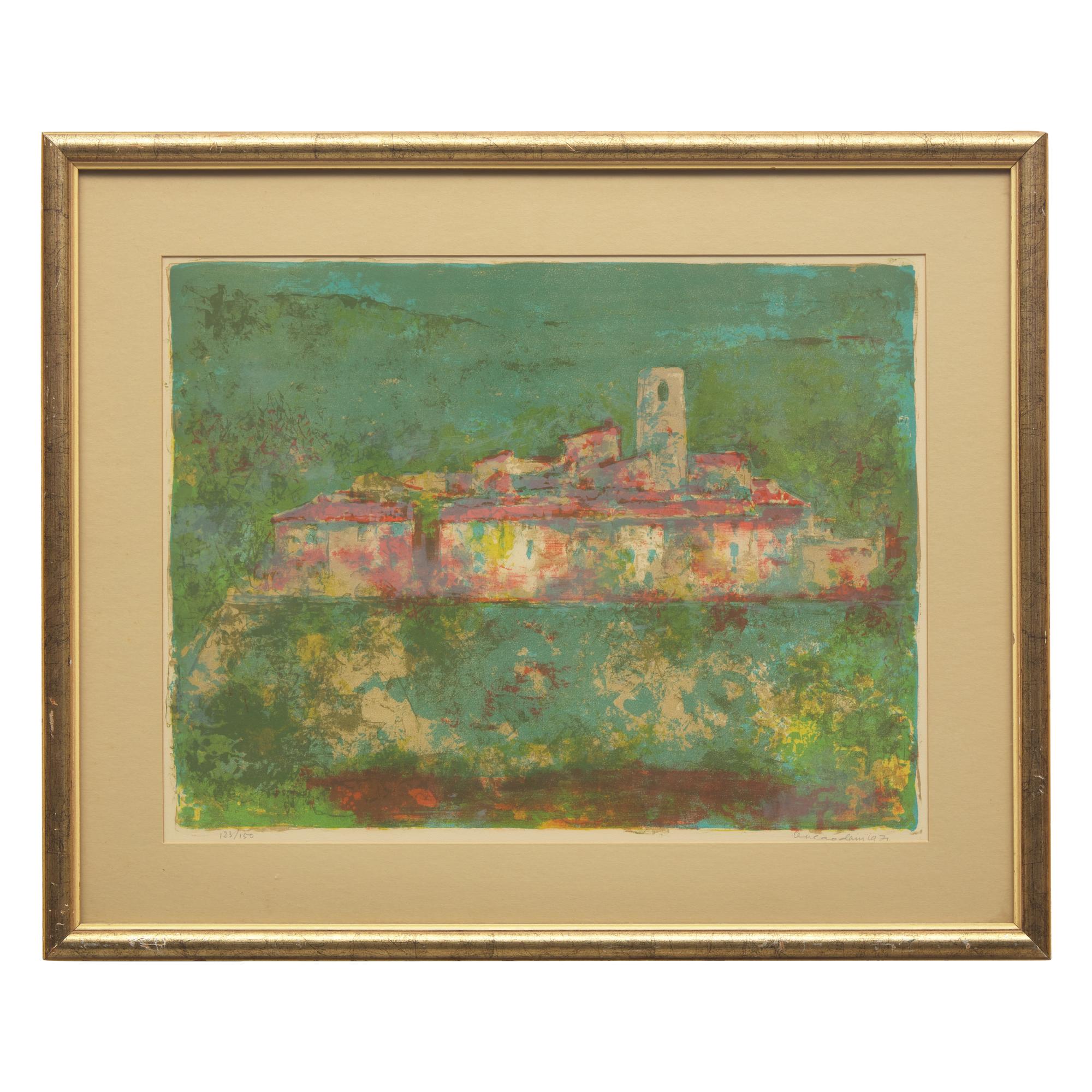 Vu Cao Dam 武高談 (French/Vietnamese, 1908-2000) — Vue de Saint-Paul-de-Vence, 1971