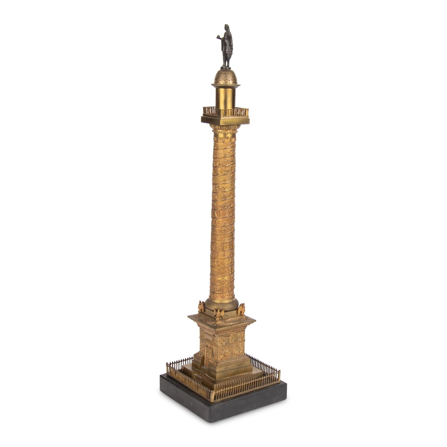 A Grand Tour Gilt Bronze Model of the Vendôme Column