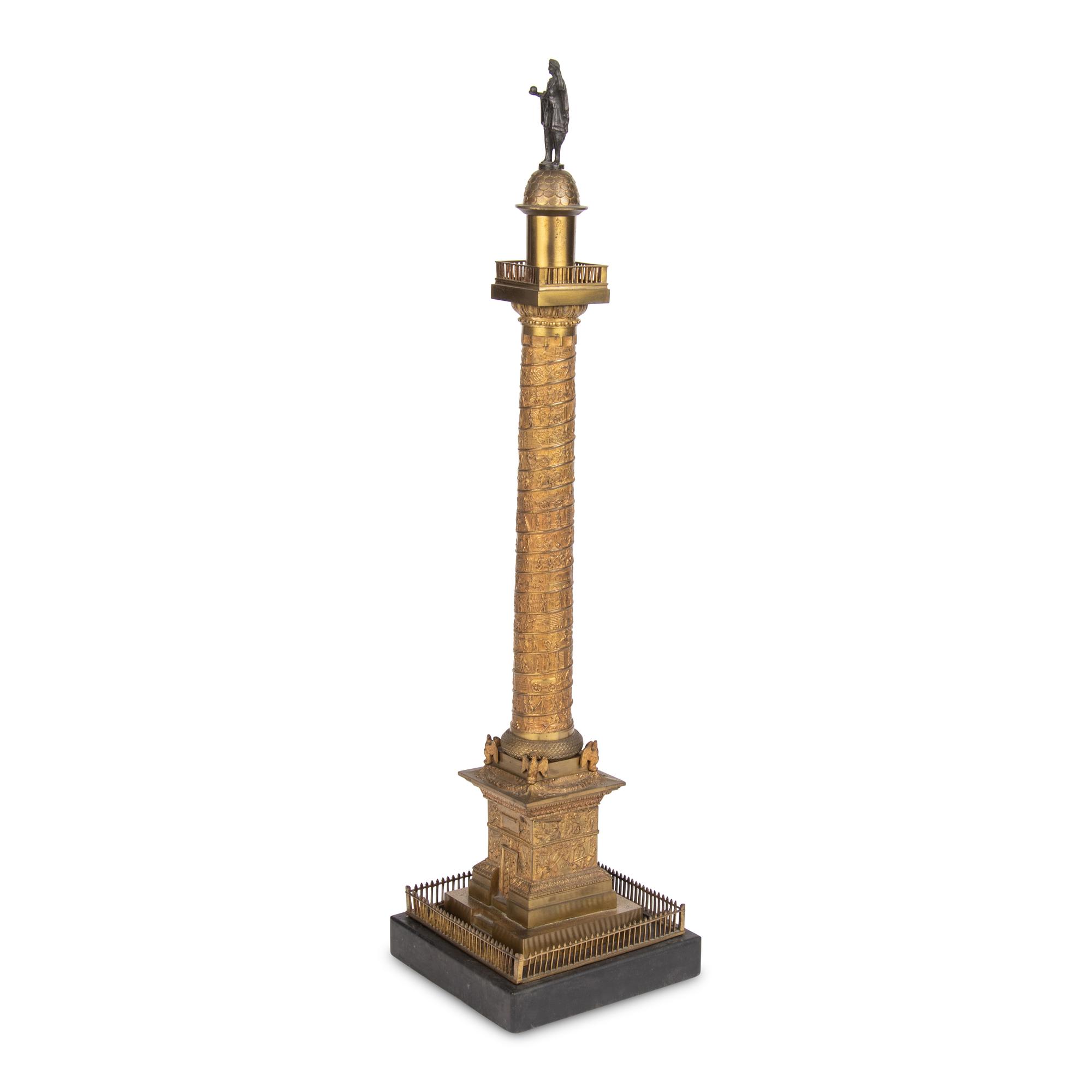 A Grand Tour Gilt Bronze Model of the Vendôme Column