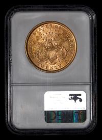 A 1866 Liberty Head: Motto $20 Gold Coin (NGC AU55)