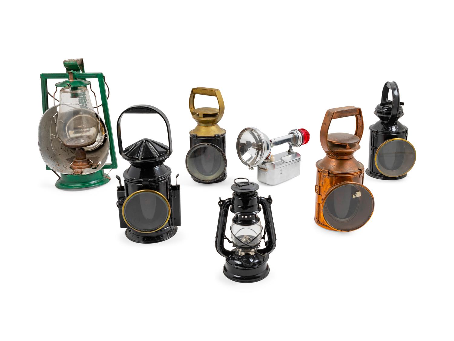 A Group of Six Railroad Inspector Lanterns