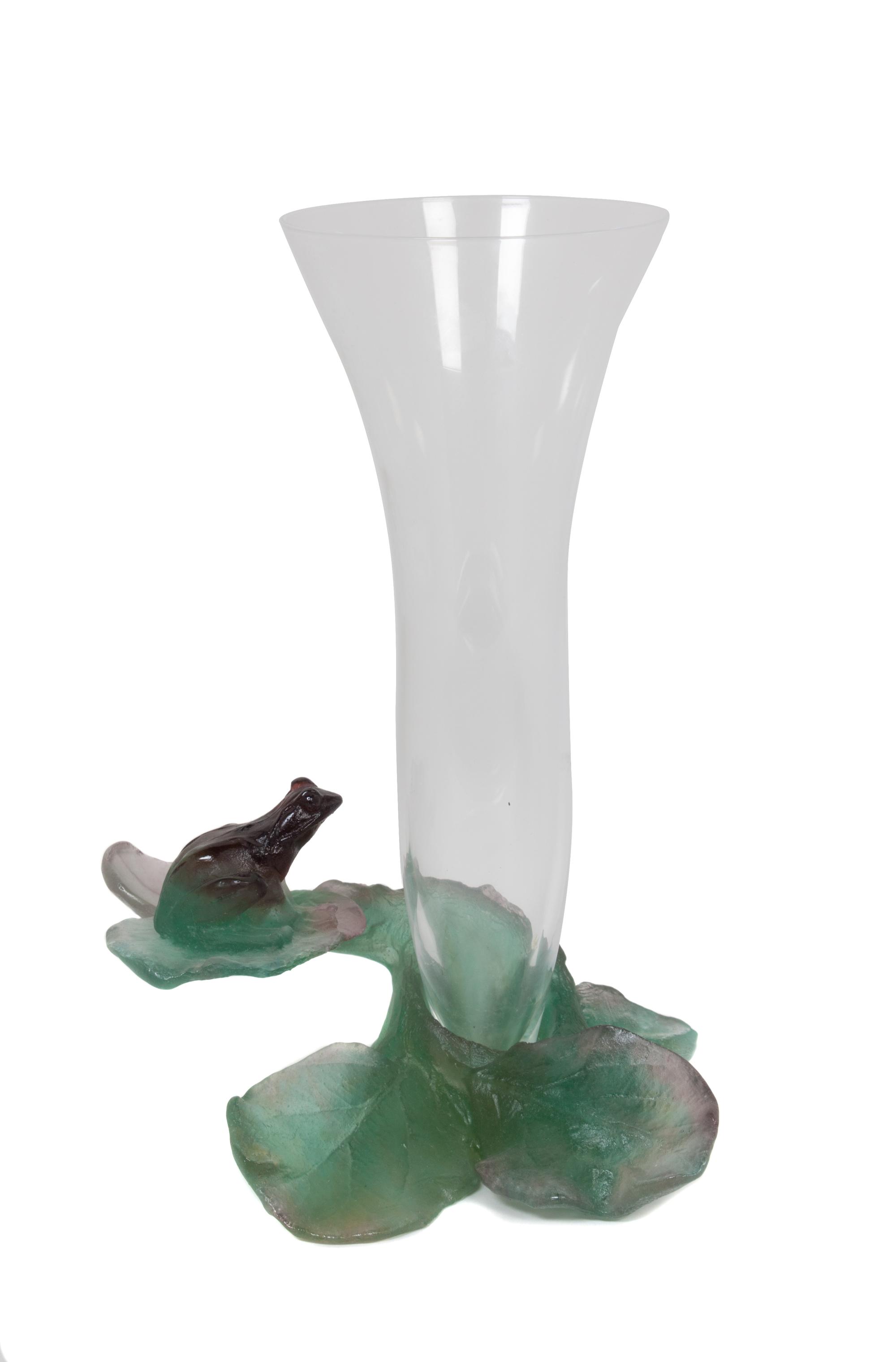A Daum Pate-de-Verre Bud Vase Height 8 1/4 inches. — SECOND HALF 20TH CENTURY