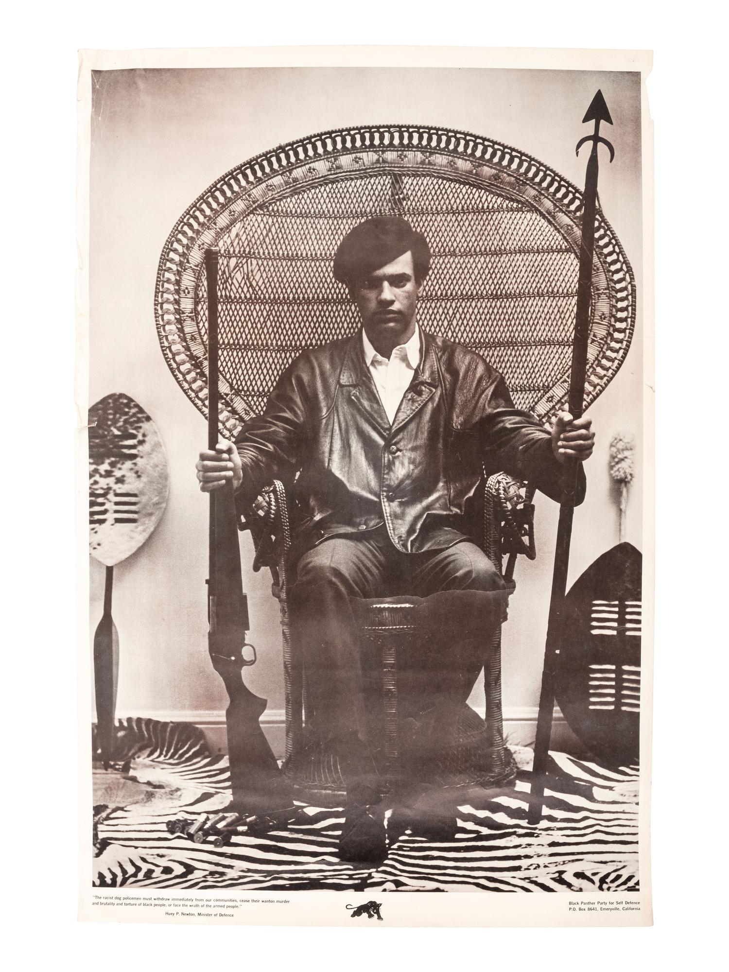 [NEWTON, Huey (1942-1989)]. [BLACK PANTHERS]. The Racist Dog Policemen Must Withdraw Immediately From Our Communities . Everyville, CA: Black Panther Party for Self Defense, [ca 1968].