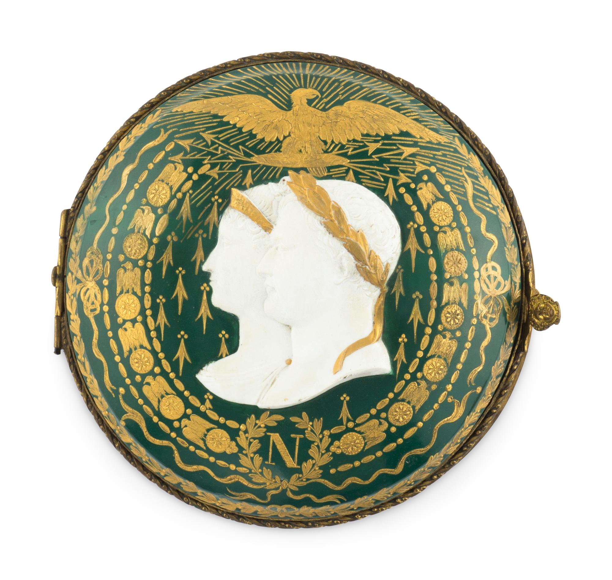 A Sèvres Style Porcelain Napoleonic Table Casket