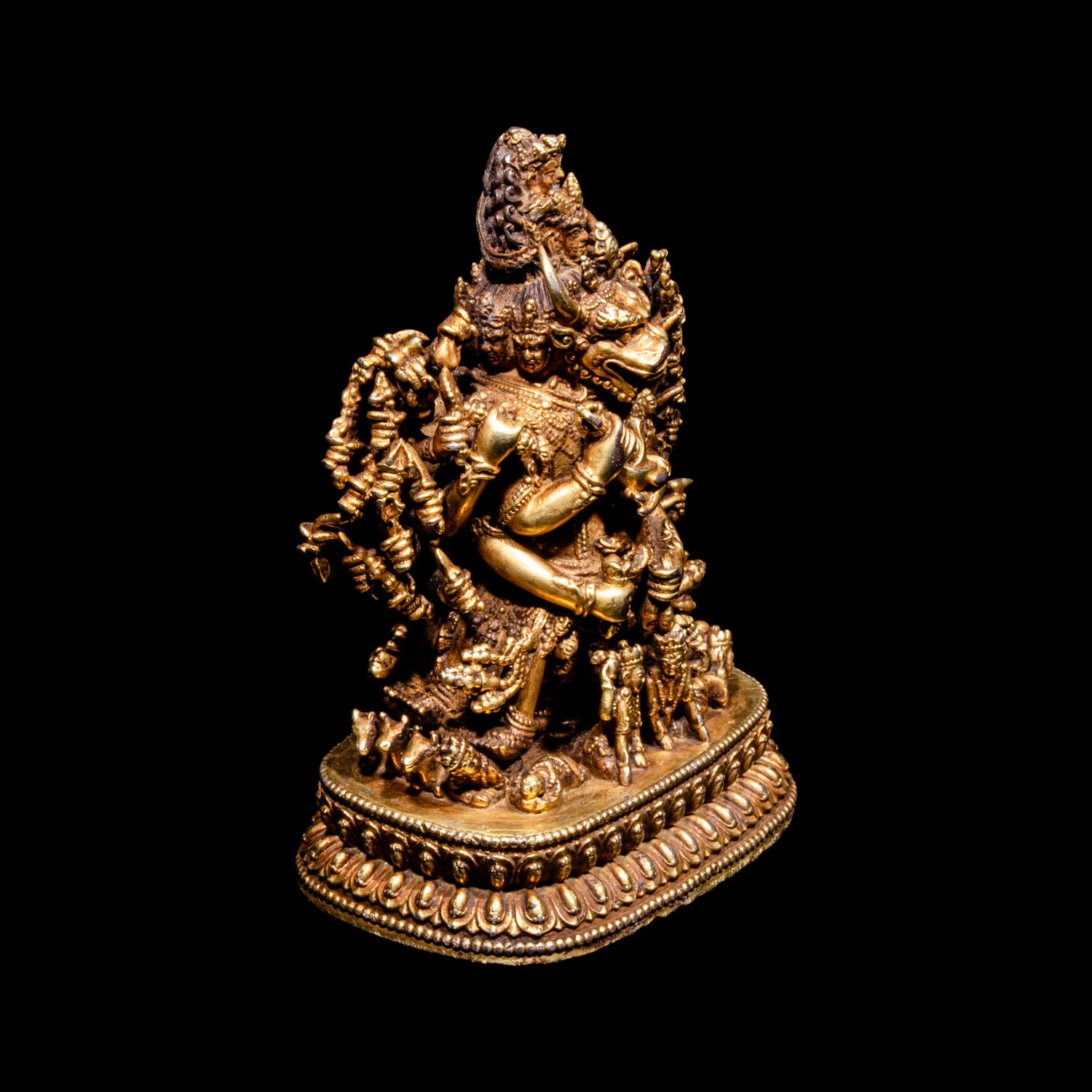 A Sino-Tibetan Gilt Silver Figure of Yamantaka 銀鎏金大威德金剛