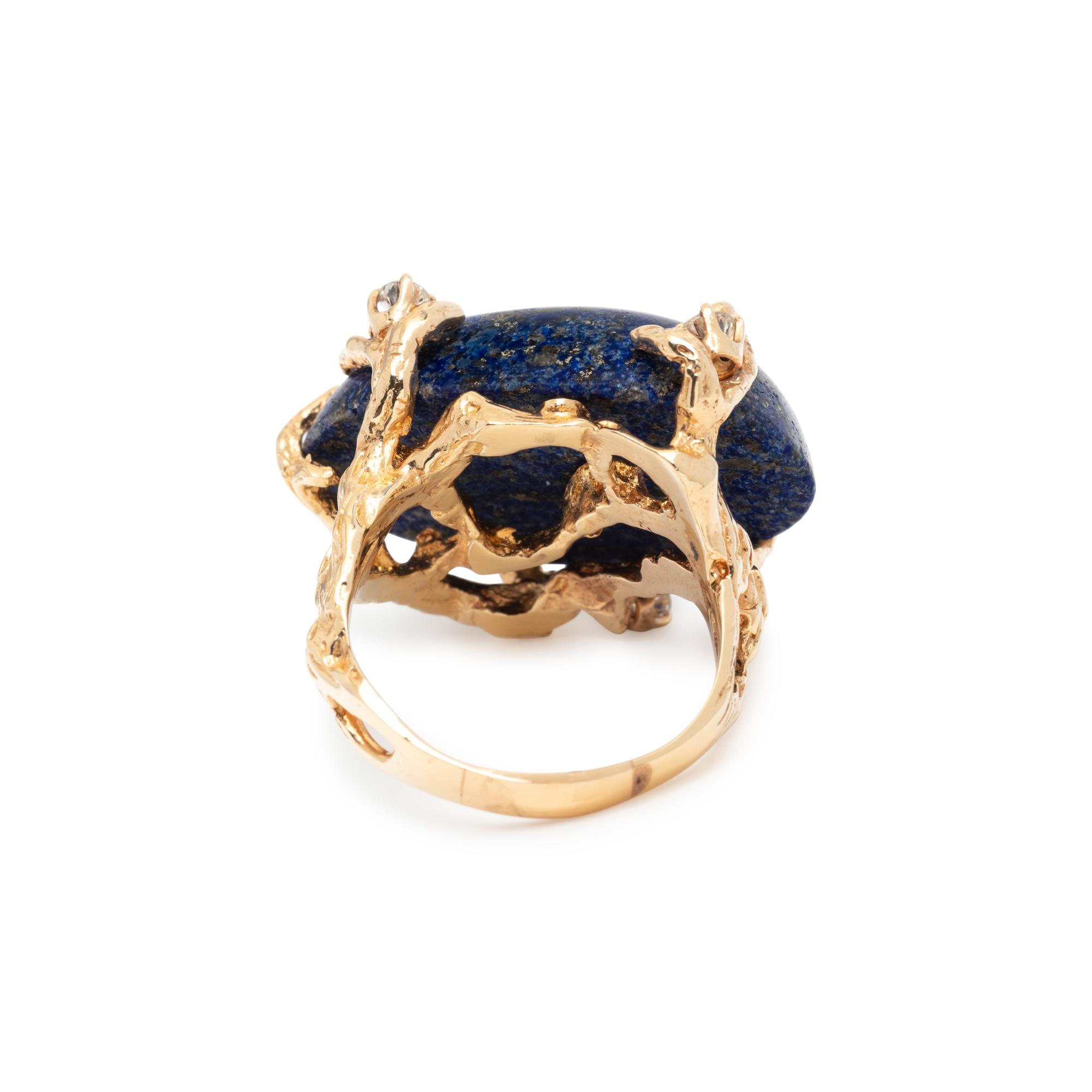 LAPIS LAZULI AND DIAMOND RING