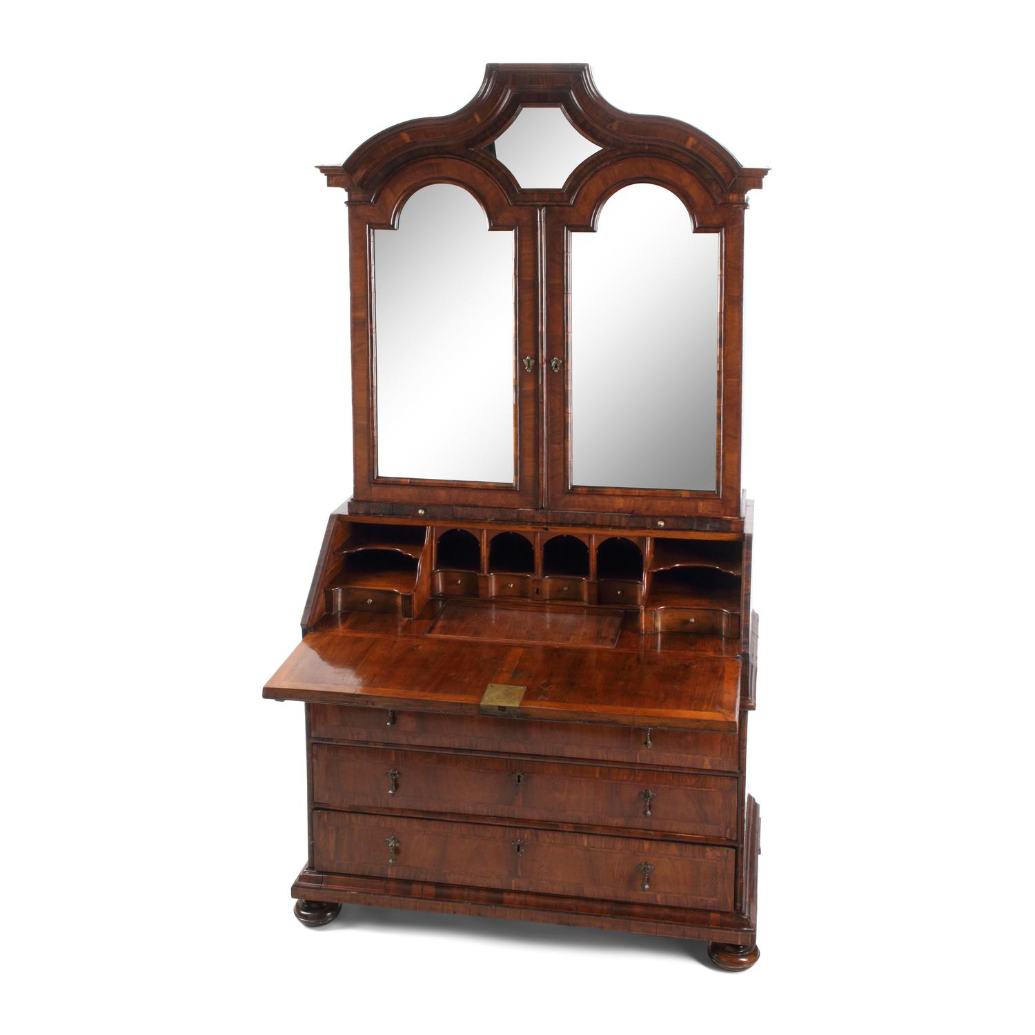 A Continental Marquetry Bureau Cabinet