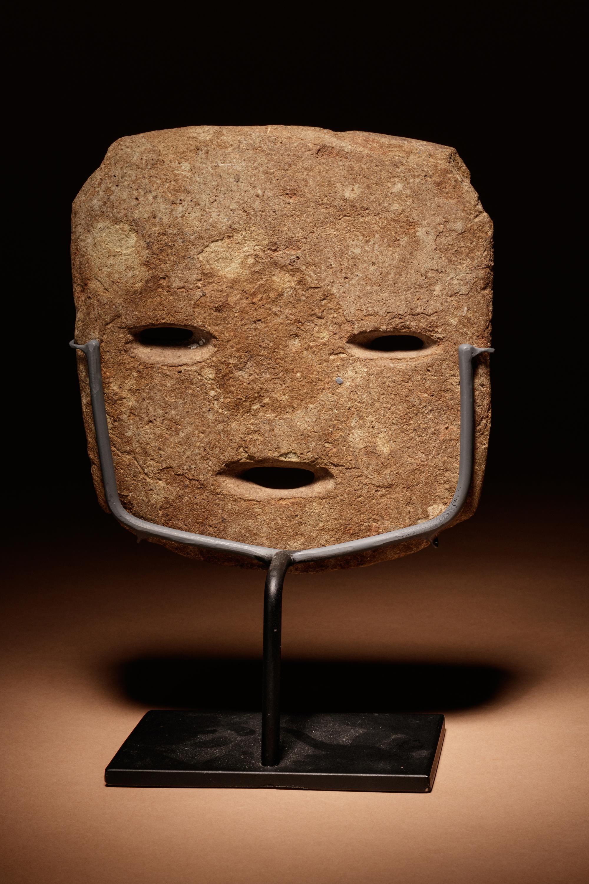 A Chontal Stone Face Panel