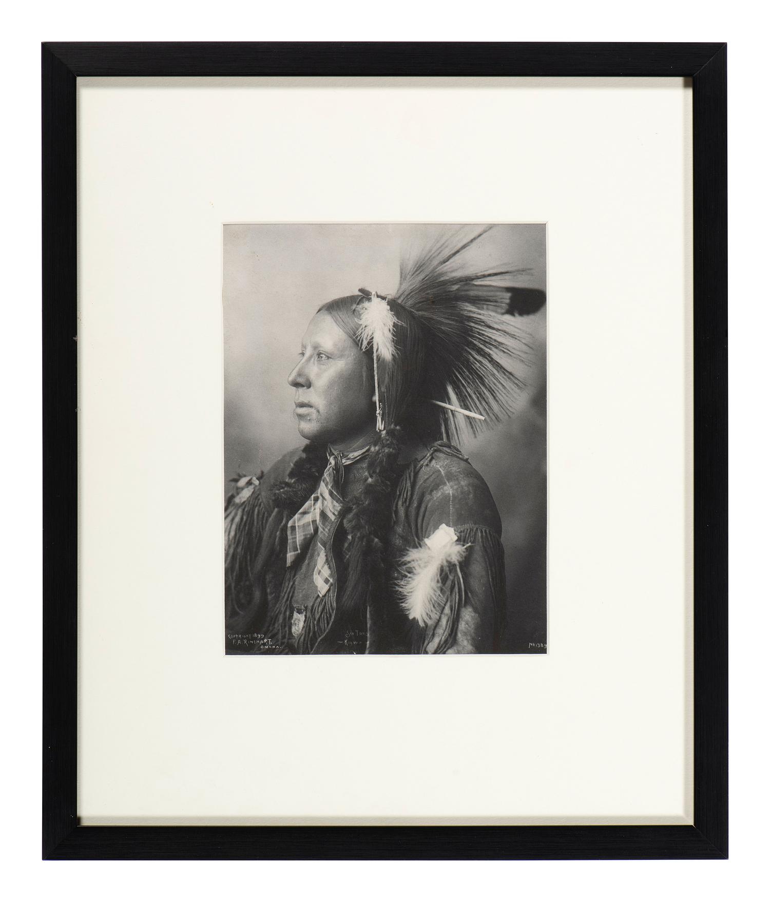 [NATIVE AMERICANS]. RINEHART, F.A. (1861-1928), photographer. A group of 2 platinum photographs, incl. Henry Wilson and Six Toes. Omaha, NE, 1898-1899.