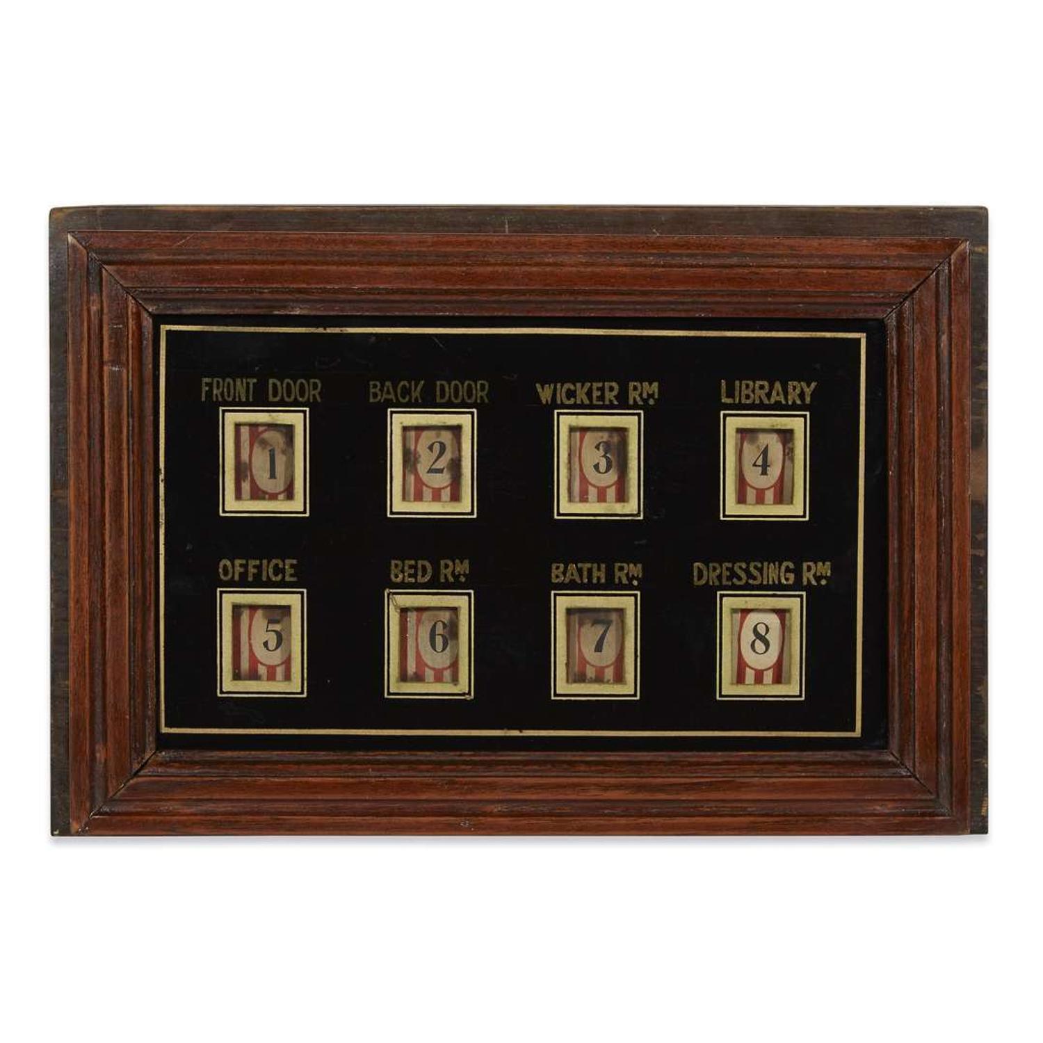 An Edwardian country house call board 20th century with later customizations