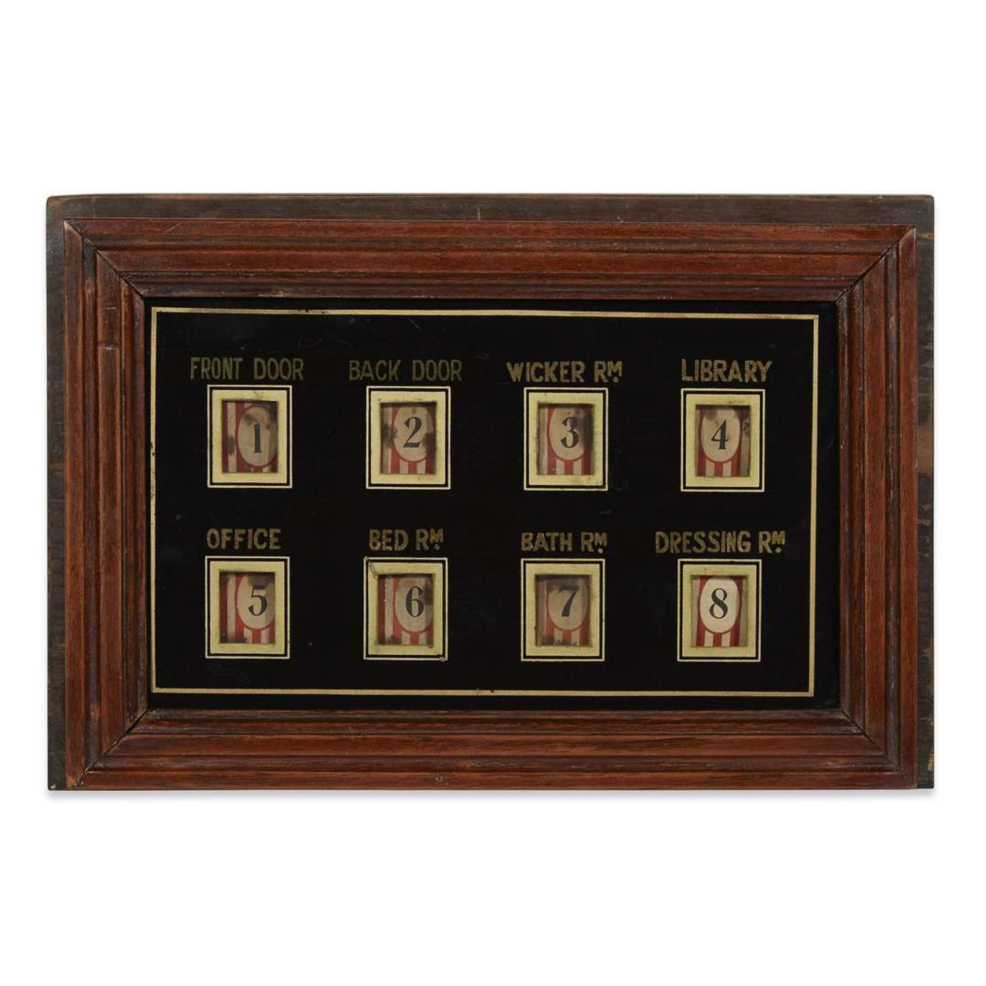 An Edwardian country house call board 20th century with later customizations