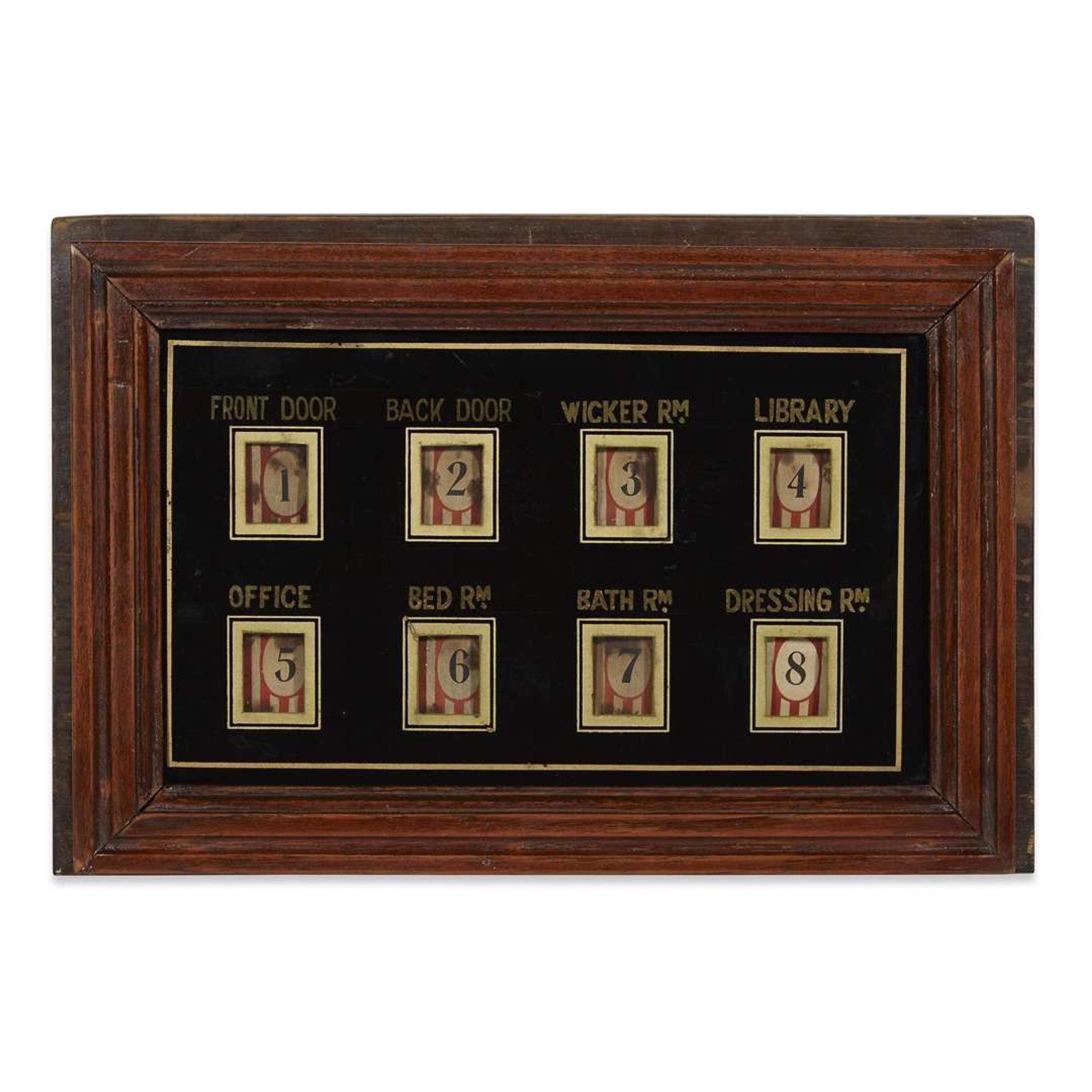 An Edwardian country house call board 20th century with later customizations