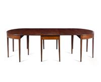 A George III Mahogany Three-Part Dining Table