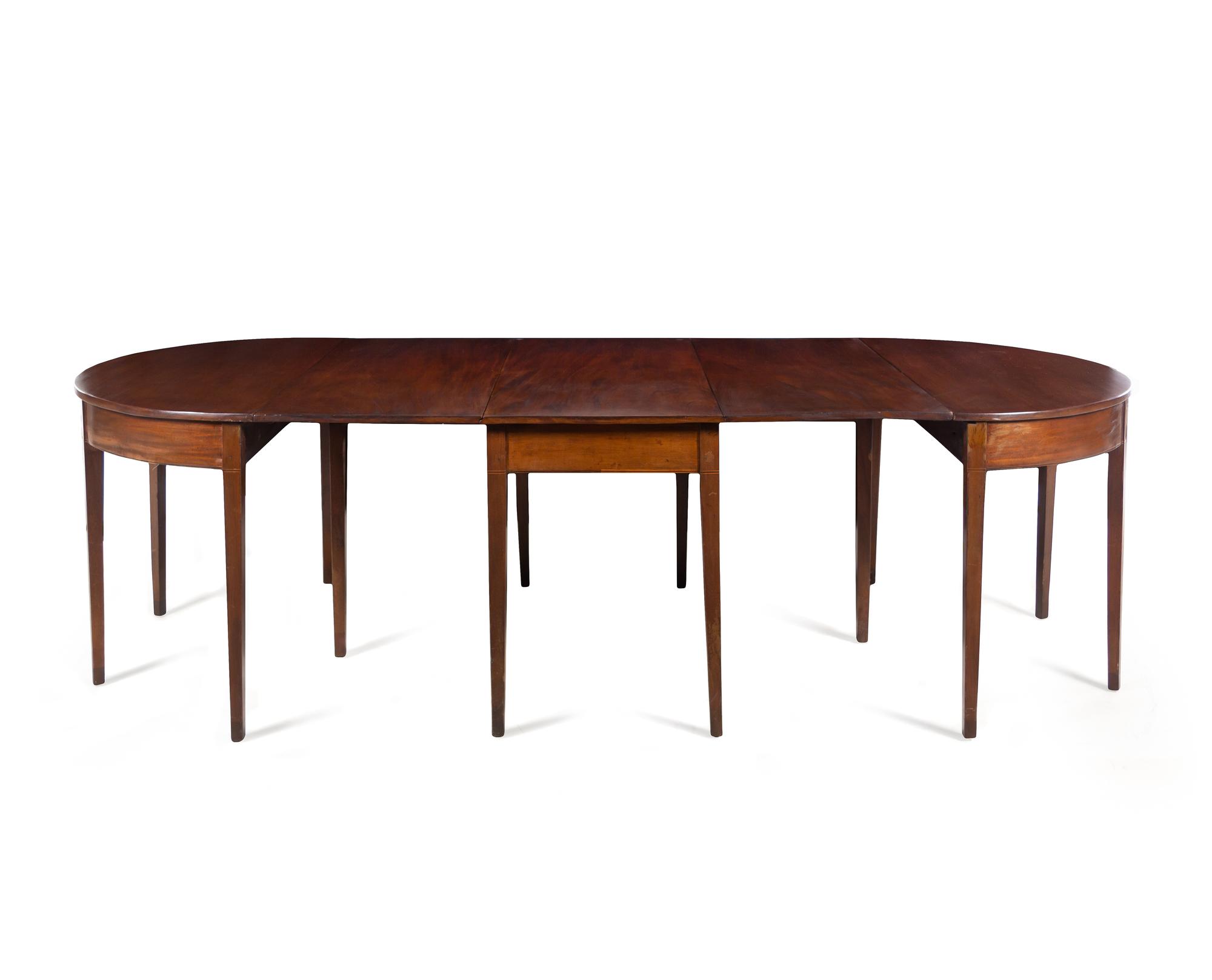 A George III Mahogany Three-Part Dining Table
