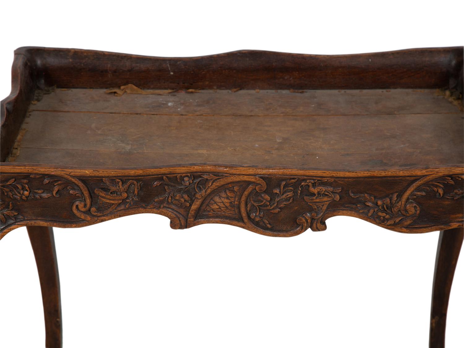 An English Carved Oak Tray-Top Table