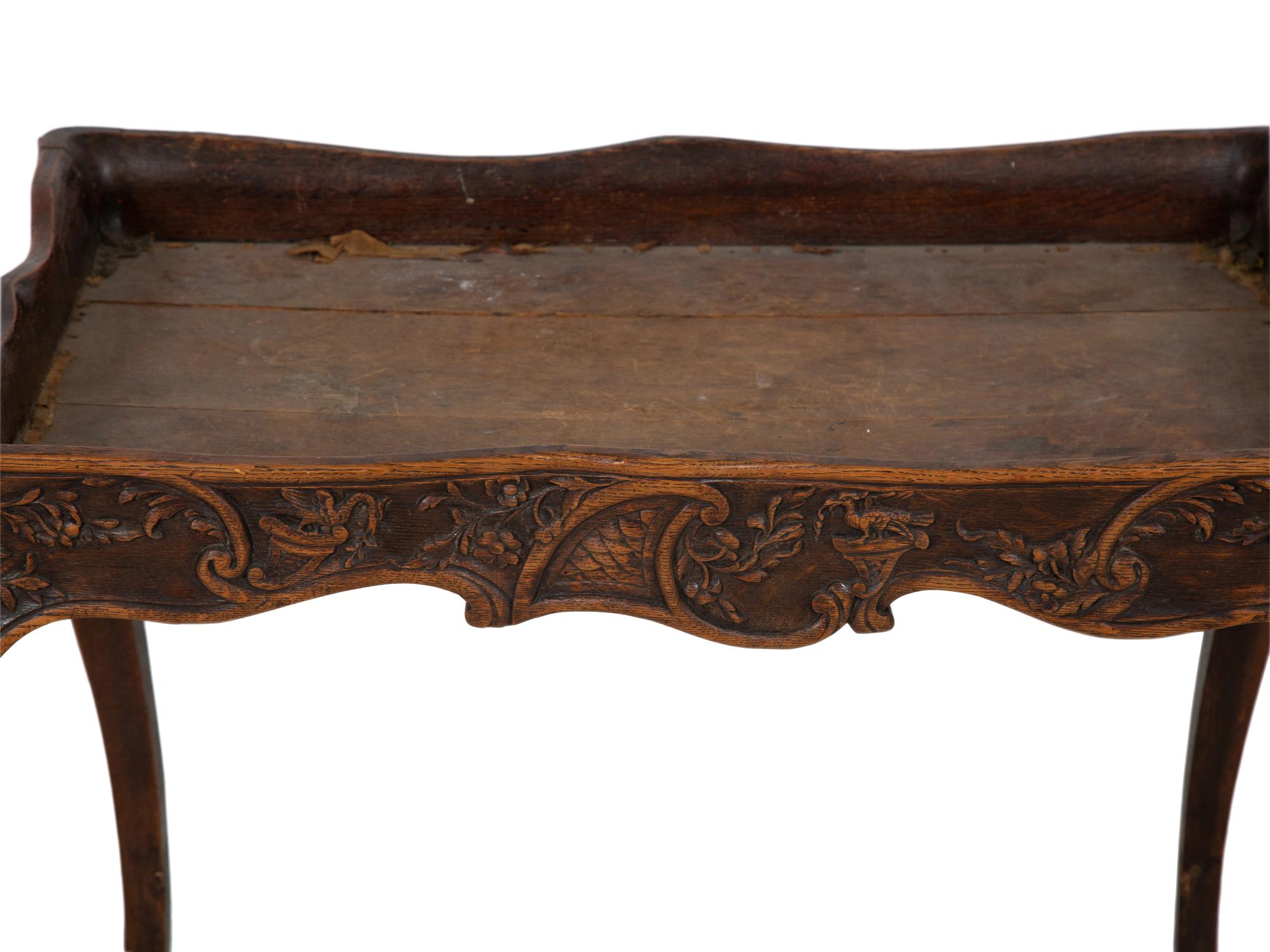 An English Carved Oak Tray-Top Table