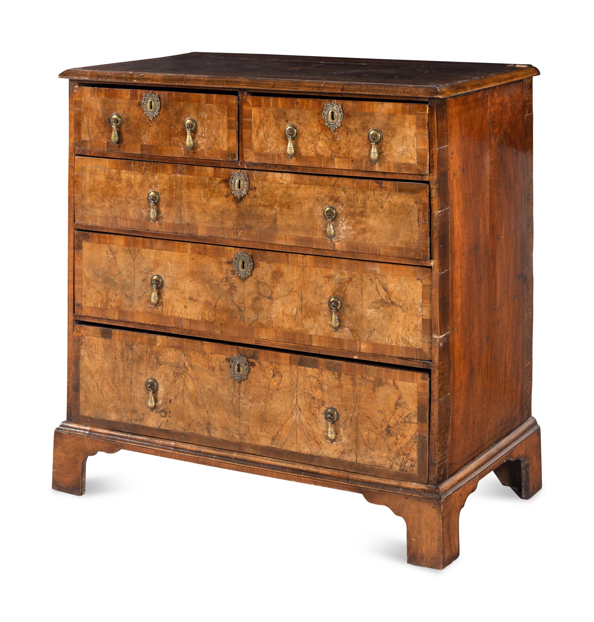 A George II Walnut Chest of Drawers