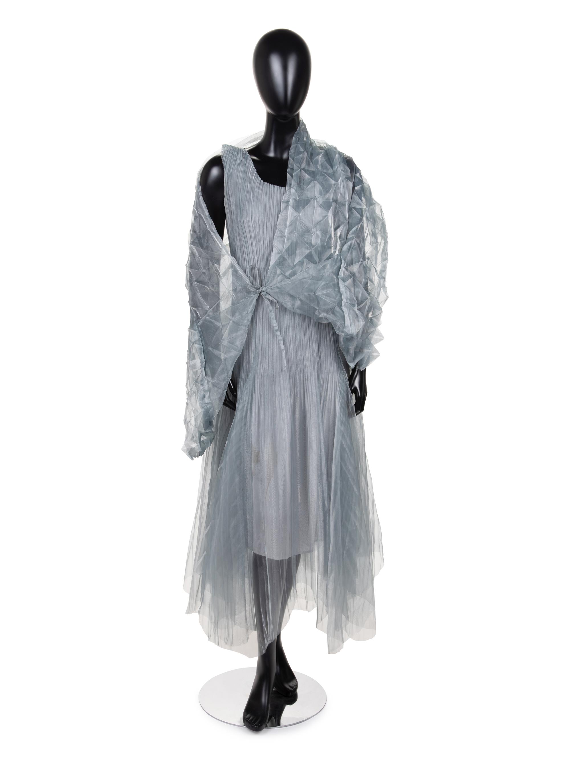 Issey Miyake Pleated Dress with Origami Shrug