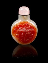 A Chinese Jadeite Snuff Bottle 19TH CENTURY Height 2 1/4 inches. — 19TH CENTURY
