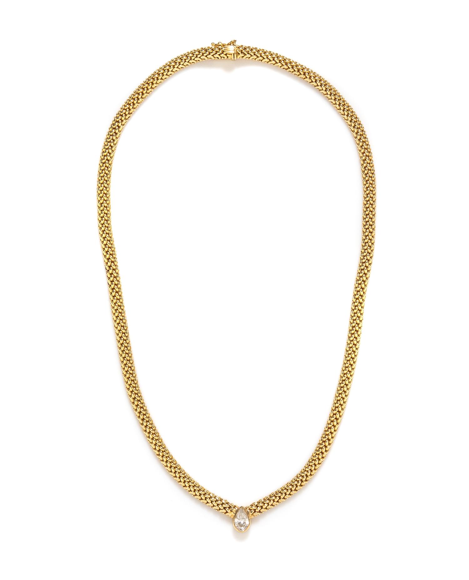 A 14 Karat Yellow Gold and Diamond Necklace, 18.80 dwts.