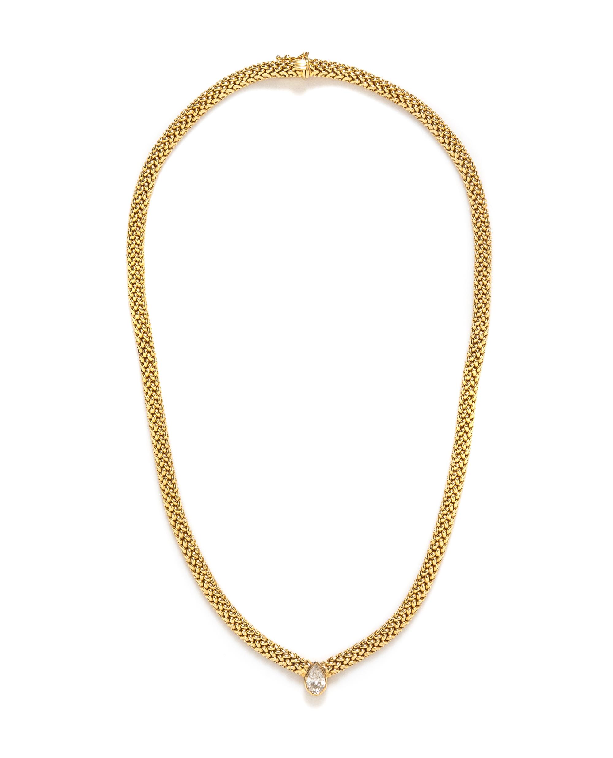 A 14 Karat Yellow Gold and Diamond Necklace, 18.80 dwts.