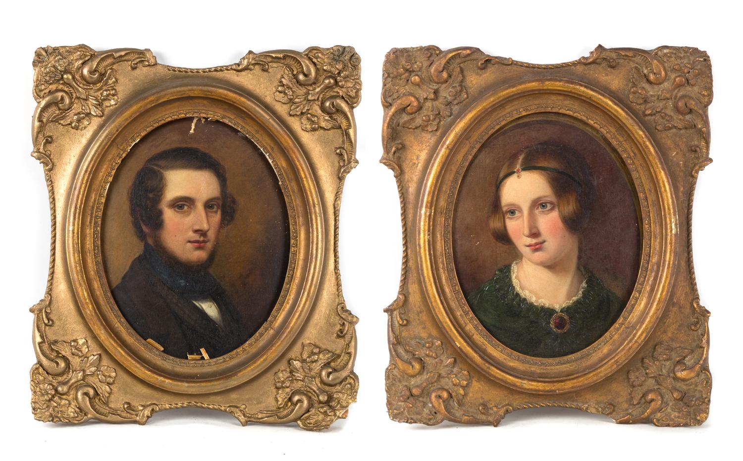 Artist Unknown, (American, 19th Century), Pair of Portraits