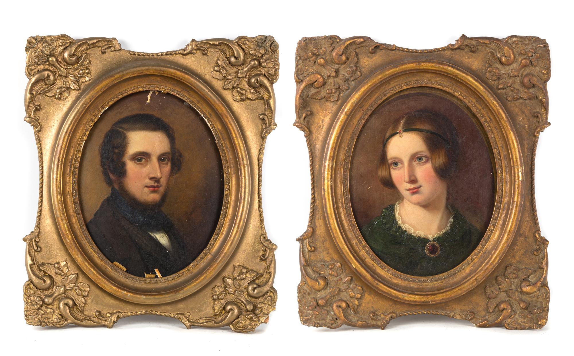 Artist Unknown, (American, 19th Century), Pair of Portraits