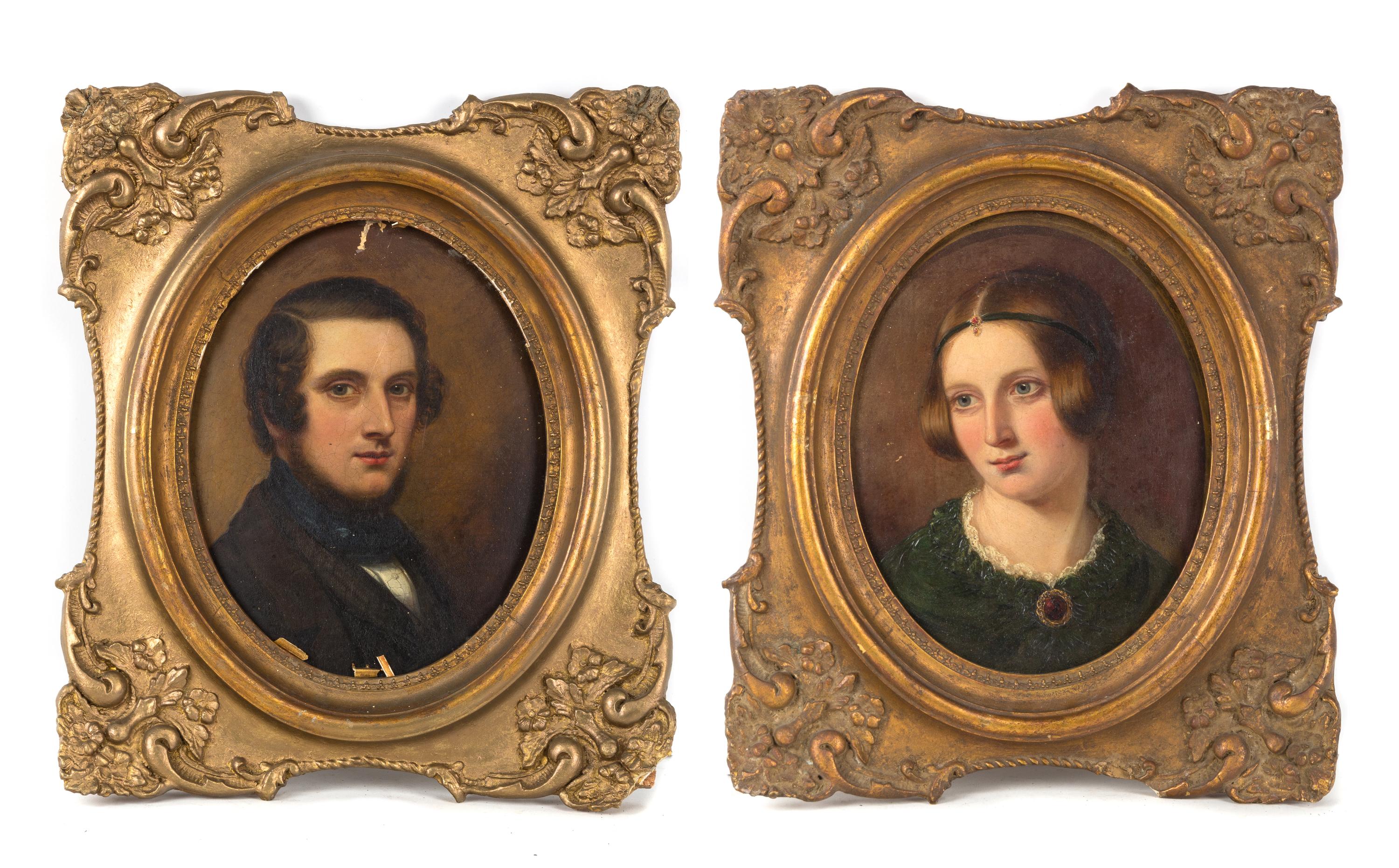 Artist Unknown, (American, 19th Century), Pair of Portraits