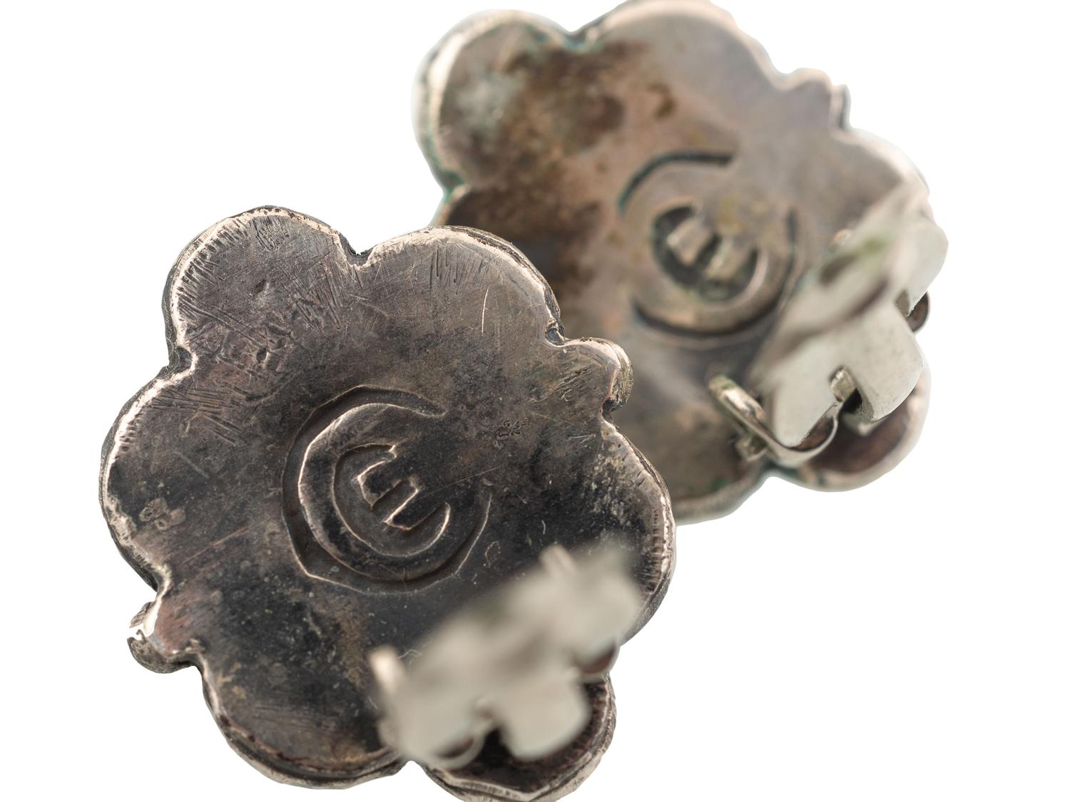 Navajo and Southwestern-Style Silver an Turquoise Squash Blossom Necklace, Ring, AND Earrings