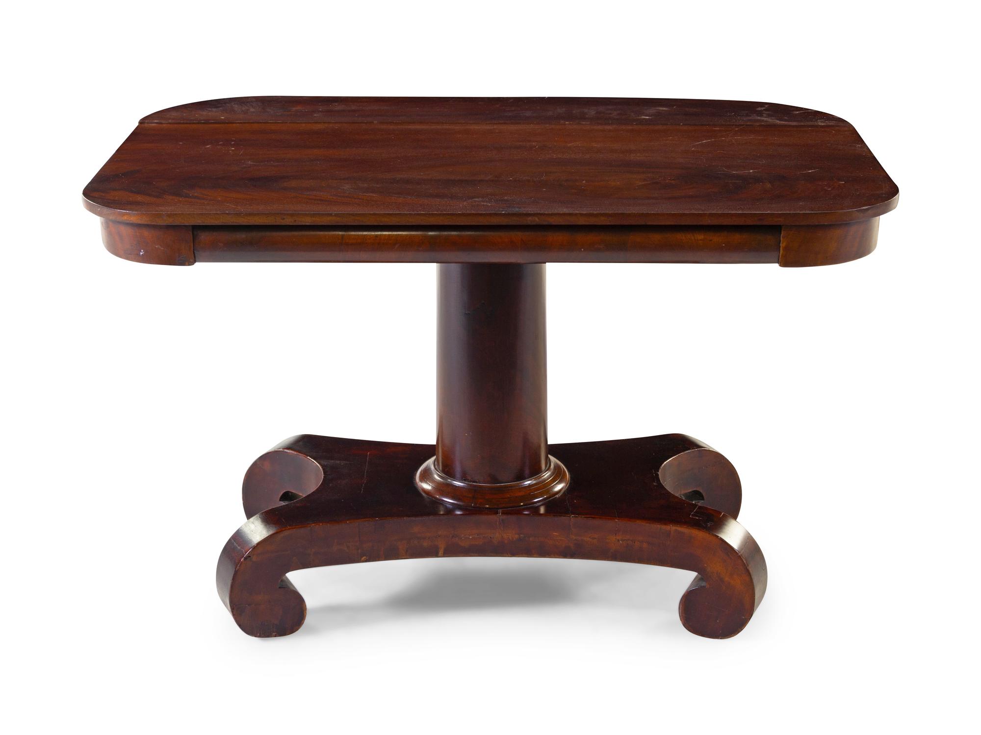 An American Empire Mahogany Drop-Leaf Console Table