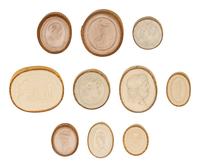 Ten Framed Grand Tour Plaster Intaglios